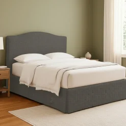Letti Piazza E Mezza|Letti Piazza E Mezza > Dmora Letto Piazza e Mezza Grigio Tortora Sfoderabile Contenitore, Dimensione Materasso 120x190 cm - Medolago Grigio Antracite