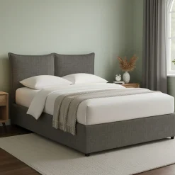 Letti Piazza E Mezza|Letti Piazza E Mezza > Dmora Letto Piazza e Mezza Grigio Tortora Sfoderabile Contenitore, Dimensione Materasso 120x190 cm - Rodero Grigio Antracite