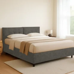 Letti Piazza E Mezza|Letti Piazza E Mezza > Dmora Letto Piazza e Mezza Grigio Tortora Sfoderabile Contenitore, Dimensione Materasso 120x200 cm - Diamante Grigio Antracite