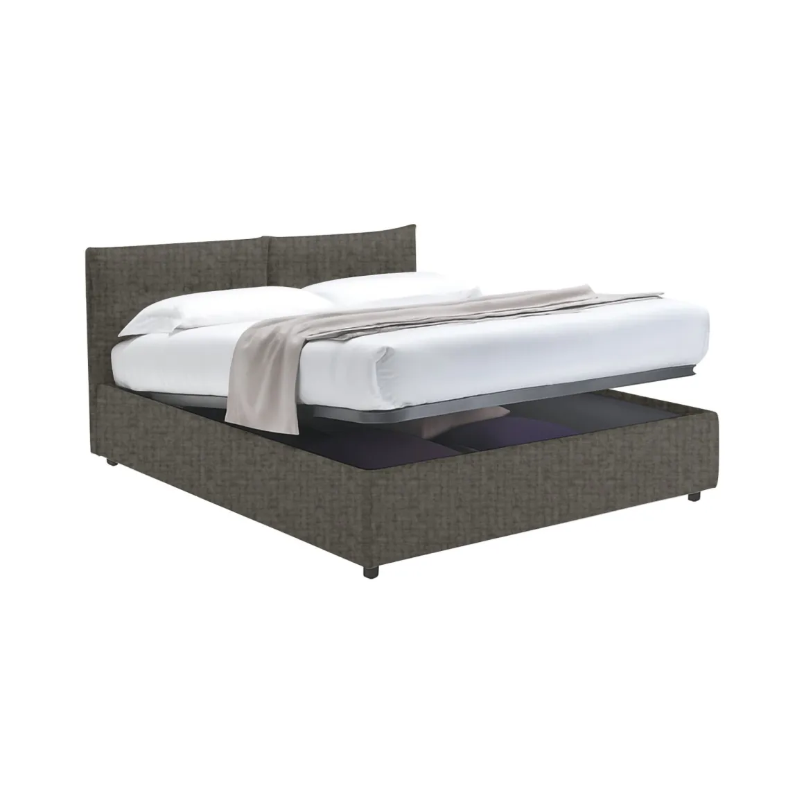Letti Piazza E Mezza|Letti Piazza E Mezza > Dmora Letto Piazza e Mezza Grigio Tortora Sfoderabile Contenitore, Dimensione Materasso 120x200 cm - Diamante Grigio Antracite