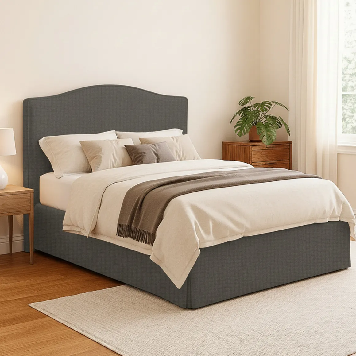 Letti Piazza E Mezza|Letti Piazza E Mezza > Dmora Letto Piazza e Mezza Grigio Tortora Sfoderabile Contenitore, Dimensione Materasso 120x200 cm - Pollutri Grigio Antracite