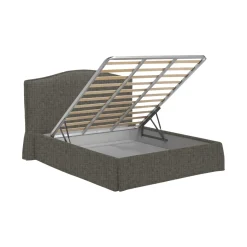 Letti Piazza E Mezza|Letti Piazza E Mezza > Dmora Letto Piazza e Mezza Grigio Tortora Sfoderabile Contenitore, Dimensione Materasso 120x200 cm - Pollutri Grigio Antracite