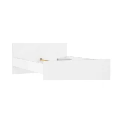 Letti Piazza E Mezza|Letti Piazza E Mezza > Dmora Letto piazza e mezza Gustava, 146x197 h80 cm, Bianco Bianco Lucido