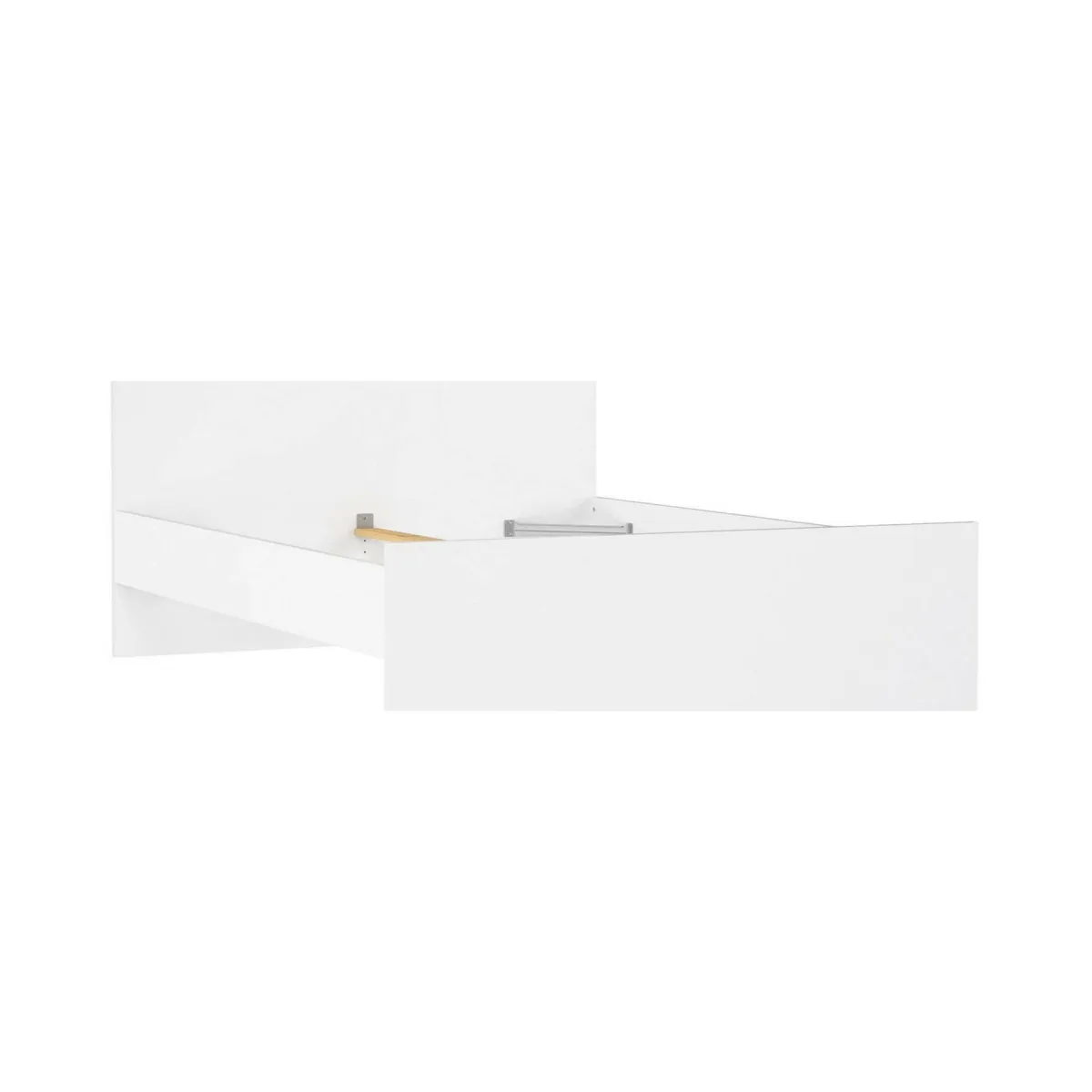 Letti Piazza E Mezza|Letti Piazza E Mezza > Dmora Letto piazza e mezza Gustava, 146x197 h80 cm, Bianco Bianco Lucido