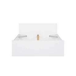 Letti Piazza E Mezza|Letti Piazza E Mezza > Dmora Letto piazza e mezza Gustava, 146x197 h80 cm, Bianco Bianco Lucido