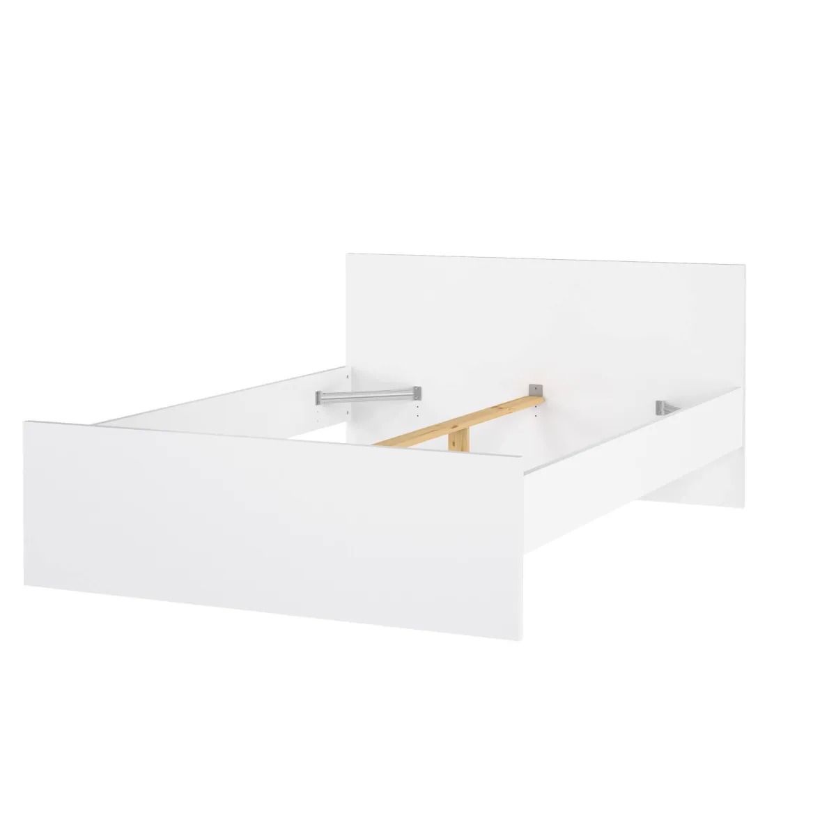 Letti Piazza E Mezza|Letti Piazza E Mezza > Dmora Letto piazza e mezza Gustava, 146x197 h80 cm, Bianco Bianco Lucido
