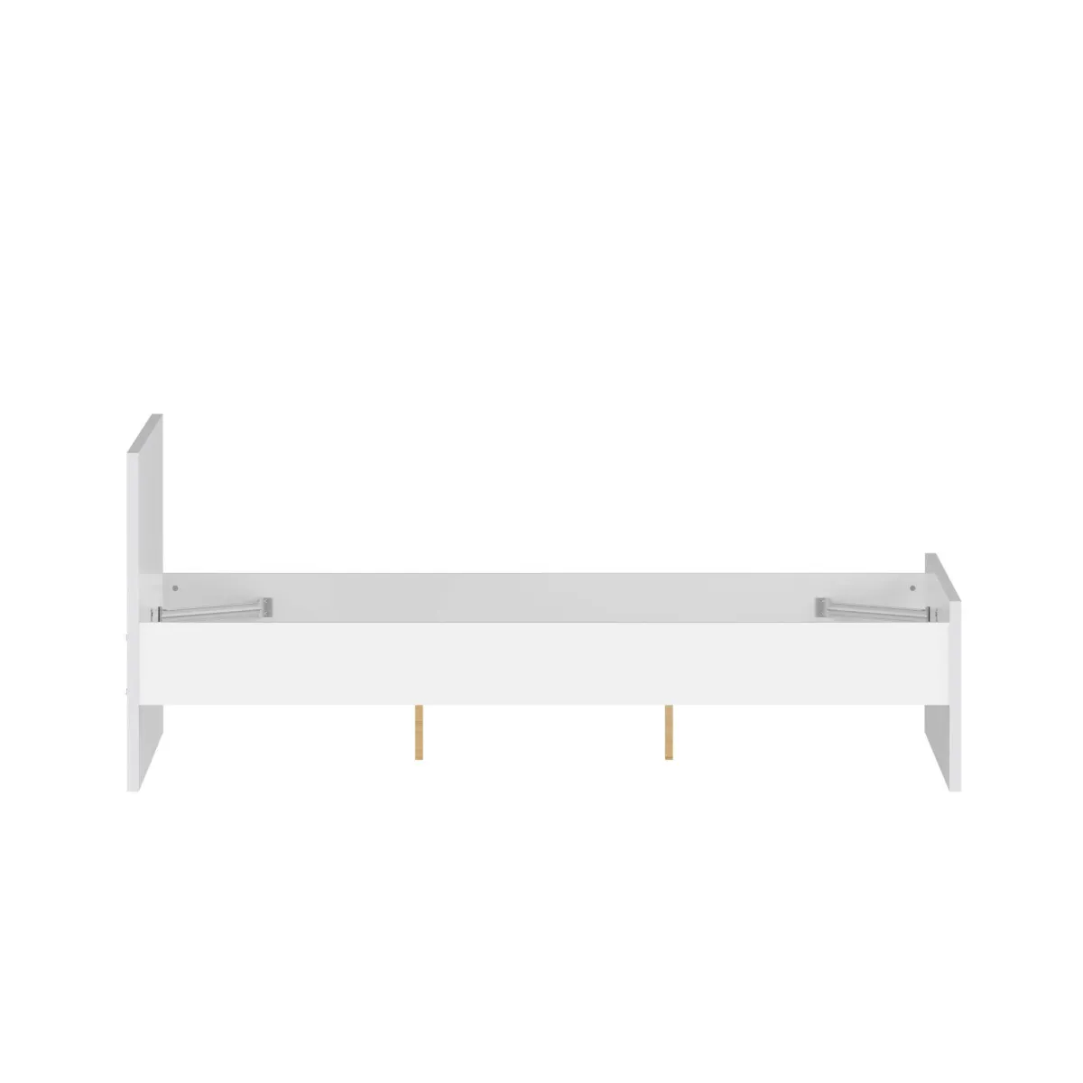Letti Piazza E Mezza|Letti Piazza E Mezza > Dmora Letto piazza e mezza Gustava, 146x197 h80 cm, Bianco Bianco Lucido