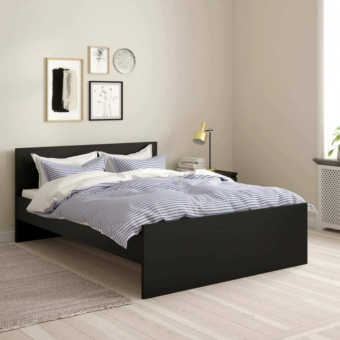 Letti Piazza E Mezza|Letti Piazza E Mezza > Dmora Letto piazza e mezza Gustava, 197x146 h80 cm, Bianco