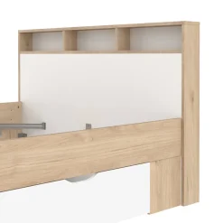 Letto piazza e mezza Jean, 206x150 h97 cm, Rovere e Bianco