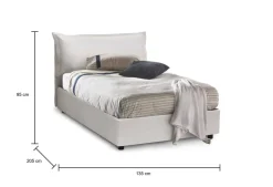 Letto piazza e mezza Latona, adatto per materasso Cm 120x190, Bianco