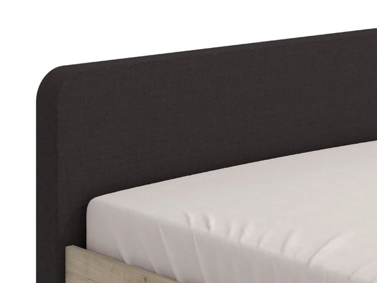 Letti Piazza E Mezza|Letti Piazza E Mezza > Dmora Letto Piazza e Mezza Marrone Rovere Grigio Grigio Dimensione Materasso 120x200 cm, Imbottito - Norcia Grigio, Marrone Rovere Grigio