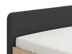 Letto Piazza e Mezza Marrone Rovere Nero Dimensione Materasso 120x200 cm, Imbottito - Norcia
