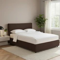 Letto Piazza e Mezza Marrone Sfoderabile Contenitore, Dimensione Materasso 120x190 cm - Cirie