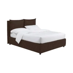 Letto Piazza e Mezza Marrone Sfoderabile Contenitore, Dimensione Materasso 120x190 cm - Erchie