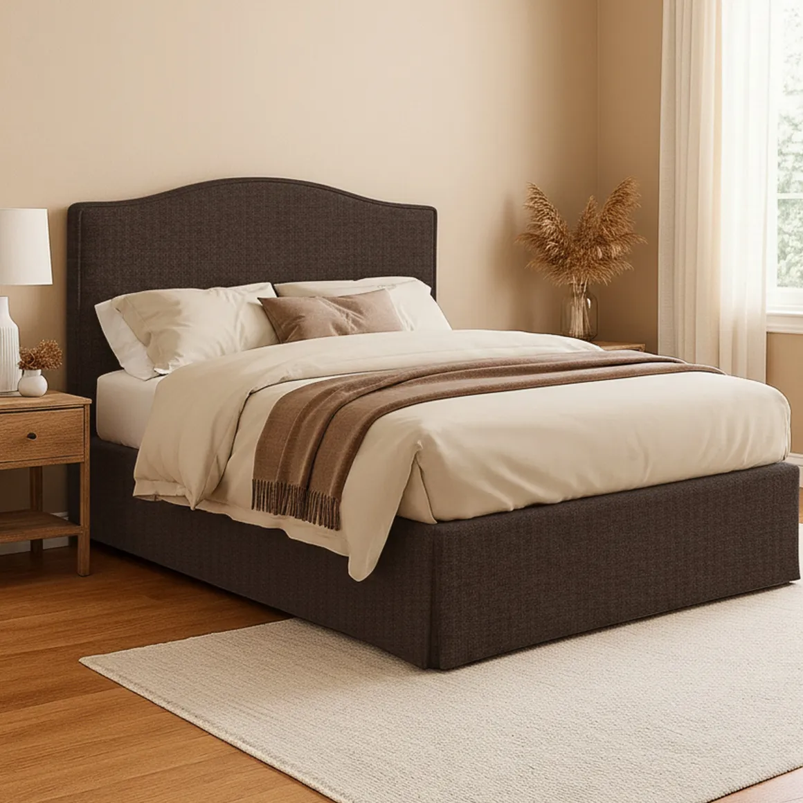 Letto Piazza e Mezza Marrone Sfoderabile Contenitore, Dimensione Materasso 120x190 cm - Lavagna