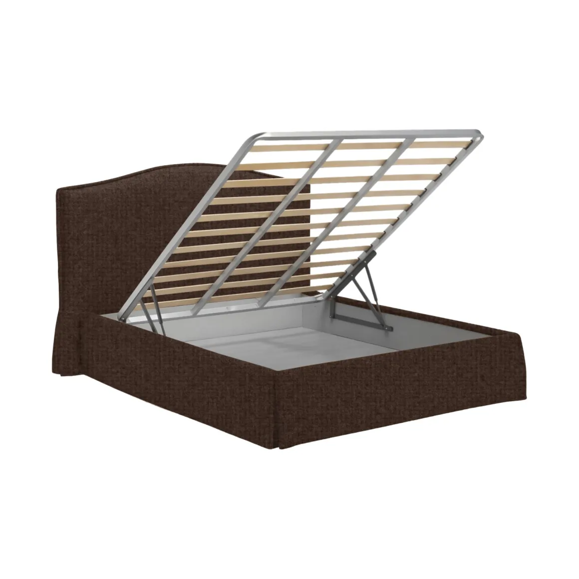 Letto Piazza e Mezza Marrone Sfoderabile Contenitore, Dimensione Materasso 120x190 cm - Lavagna