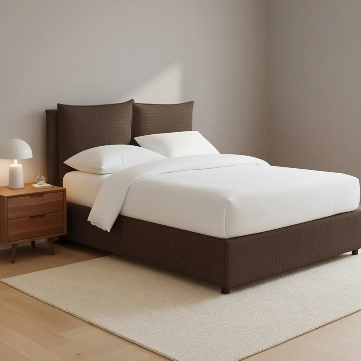 Letto Piazza e Mezza Marrone Sfoderabile Contenitore, Dimensione Materasso 120x200 cm - Diamante