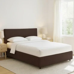 Letto Piazza e Mezza Marrone Sfoderabile Contenitore, Dimensione Materasso 120x200 cm - Silandro