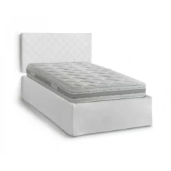 Letto piazza e mezza Opale, Cm 120x190, Bianco