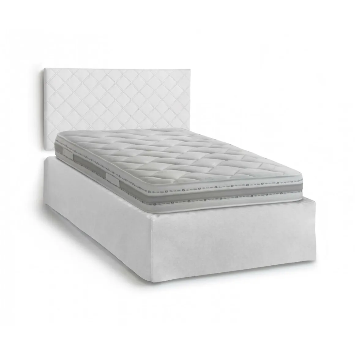 Letto piazza e mezza Opale, Cm 120x190, Bianco