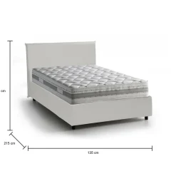 Letto piazza e mezza Re, con materasso Cm 120x200 incluso, Bianco