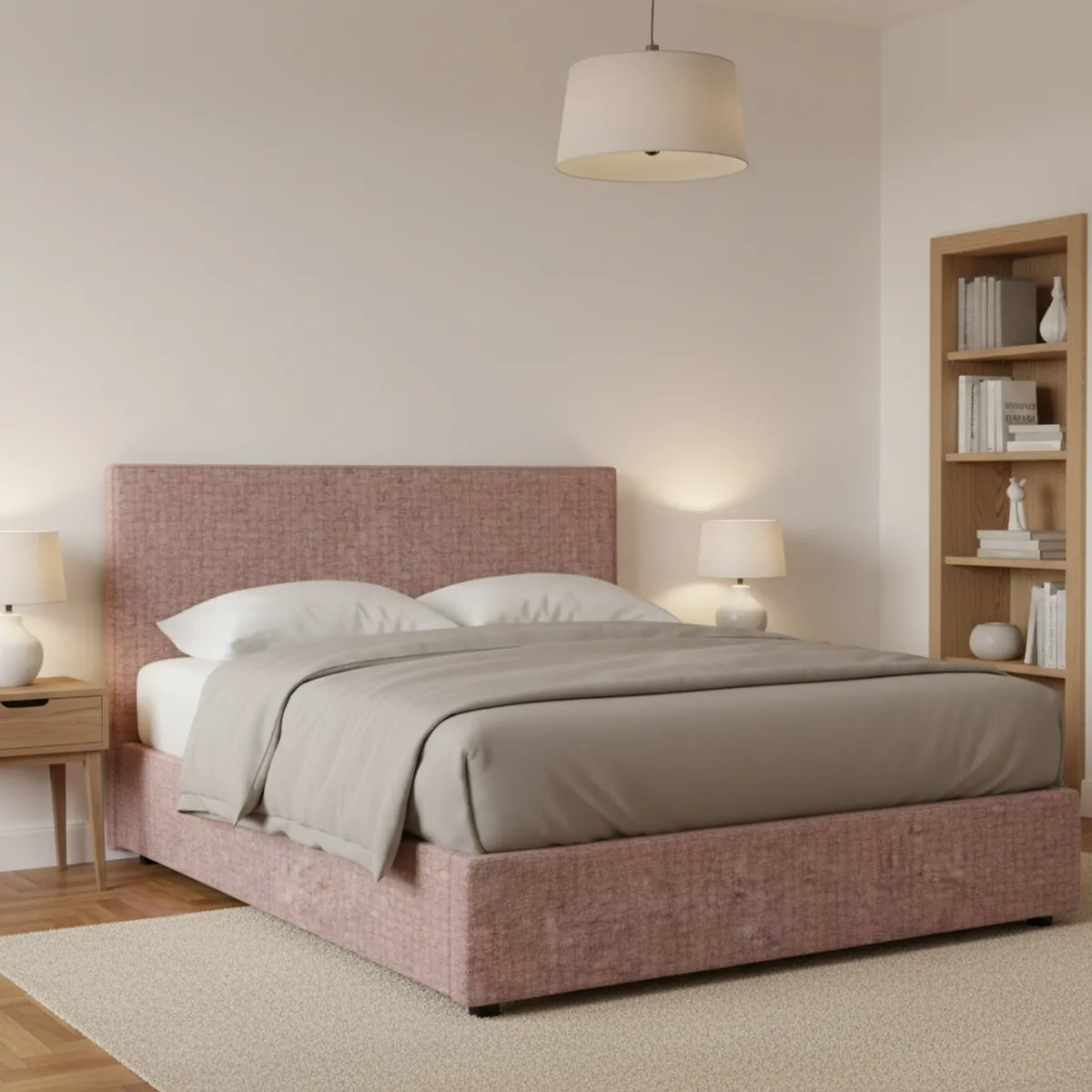 Letti Piazza E Mezza|Letti Piazza E Mezza > Dmora Letto Piazza e Mezza Sfoderabile Contenitore, Dimensione Materasso 120x190 cm - Ciconio Rosa Antico