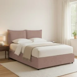 Letto Piazza e Mezza Rosa Antico Sfoderabile Contenitore, Dimensione Materasso 120x190 cm - Rabbi