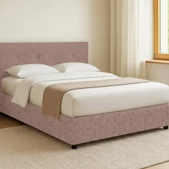 Letto Piazza e Mezza Rosa Antico Sfoderabile Contenitore, Dimensione Materasso 120x200 cm - Pollutri