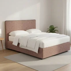 Letto Piazza e Mezza Rosa Antico Sfoderabile Contenitore, Dimensione Materasso 120x200 cm - Silandro