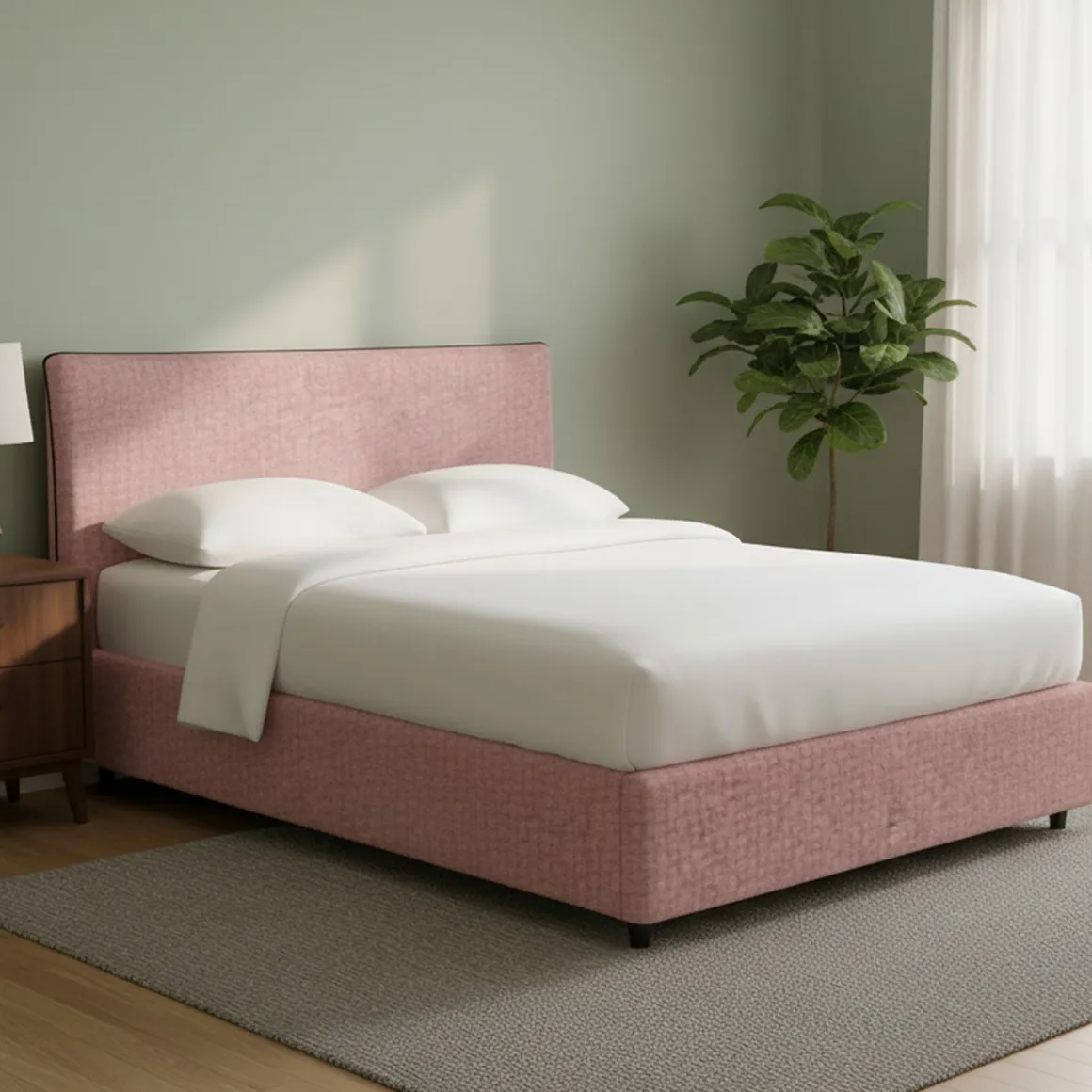 Letto Piazza e Mezza Rosa Sfoderabile Contenitore, Dimensione Materasso 120x190 cm - Cirie