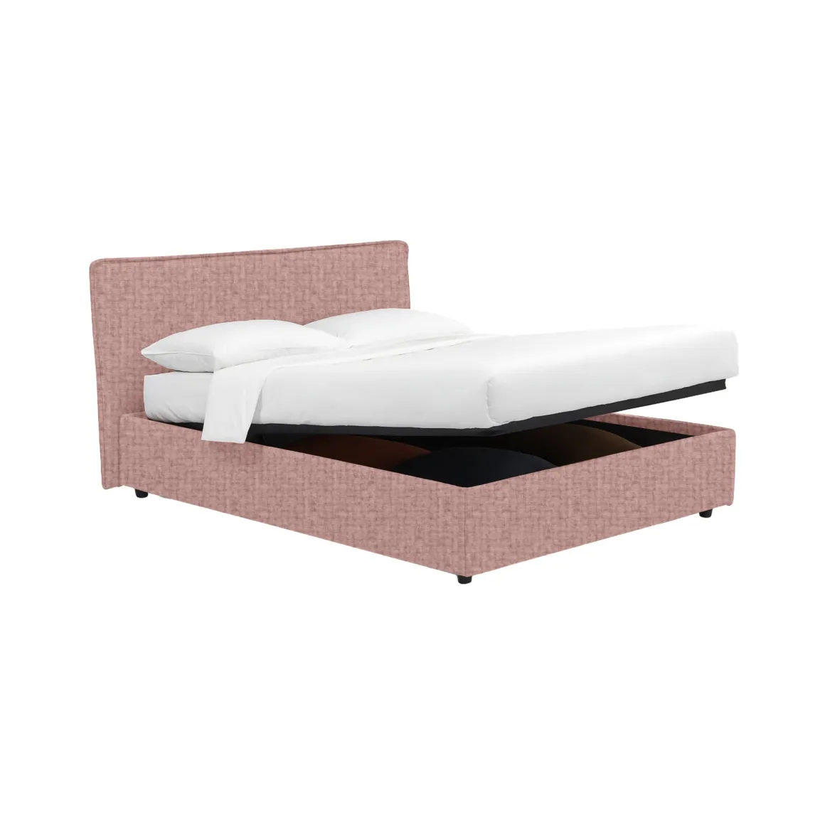 Letto Piazza e Mezza Rosa Sfoderabile Contenitore, Dimensione Materasso 120x190 cm - Cirie