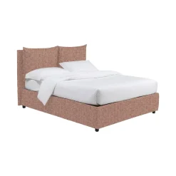 Letto Piazza e Mezza Rosa Sfoderabile Contenitore, Dimensione Materasso 120x190 cm - Erchie