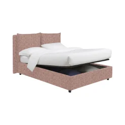 Letto Piazza e Mezza Rosa Sfoderabile Contenitore, Dimensione Materasso 120x190 cm - Erchie