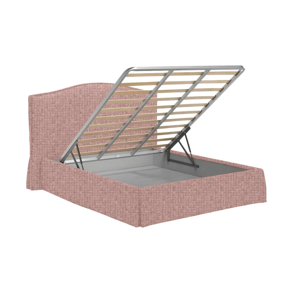 Letto Piazza e Mezza Rosa Sfoderabile Contenitore, Dimensione Materasso 120x190 cm - Lavagna