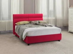 Letti Piazza E Mezza|Letti Piazza E Mezza > Dmora Letto Piazza e Mezza Materasso Incluso Sfoderabile, Contenitore Made in Italy - Brinzio Rosso