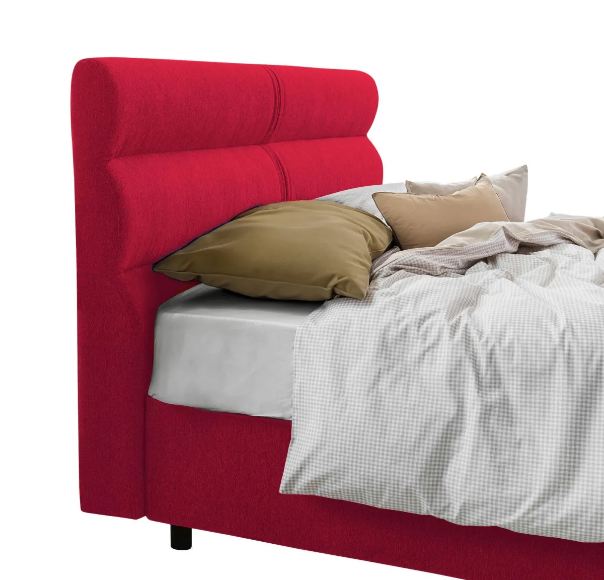 Letti Piazza E Mezza|Letti Piazza E Mezza > Dmora Letto Piazza e Mezza Materasso Incluso Sfoderabile, Contenitore Made in Italy - Brinzio Rosso