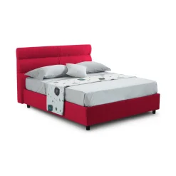 Letti Piazza E Mezza|Letti Piazza E Mezza > Dmora Letto Piazza e Mezza Sfoderabile Contenitore, Dimensione Materasso 120x190 cm Made in Italy - Brivio Rosso