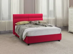 Letto Piazza e Mezza Rosso Sfoderabile Contenitore, Dimensione Materasso 120x200 cm Made in Italy - Briona