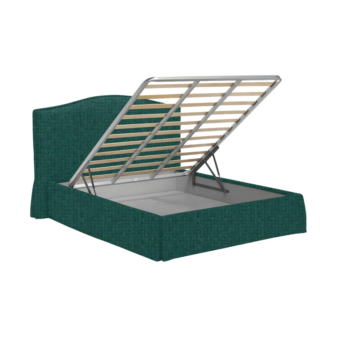 Letto Piazza e Mezza Verde Petrolio Sfoderabile Contenitore, Dimensione Materasso 120x190 cm - Lavagna