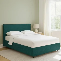 Letto Piazza e Mezza Verde Petrolio Sfoderabile Contenitore, Dimensione Materasso 120x200 cm - Silandro