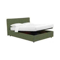 Letto Piazza e Mezza Verde Sfoderabile Contenitore, Dimensione Materasso 120x190 cm - Cirie