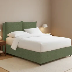 Letto Piazza e Mezza Verde Sfoderabile Contenitore, Dimensione Materasso 120x190 cm - Erchie