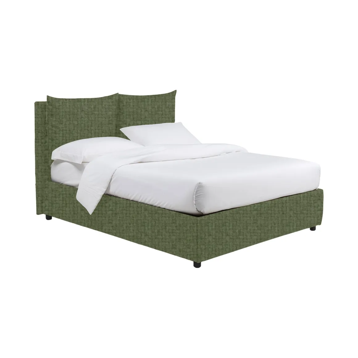 Letto Piazza e Mezza Verde Sfoderabile Contenitore, Dimensione Materasso 120x190 cm - Erchie