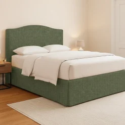 Letto Piazza e Mezza Verde Sfoderabile Contenitore, Dimensione Materasso 120x190 cm - Lavagna