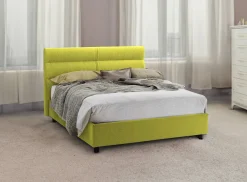 Letto Piazza e Mezza Verde Sfoderabile Contenitore, Dimensione Materasso 120x190 cm Made in Italy - Brivio