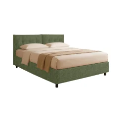 Letto Piazza e Mezza Verde Sfoderabile Contenitore, Dimensione Materasso 120x200 cm - Concesio