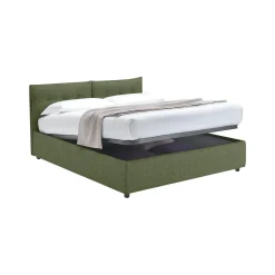 Letto Piazza e Mezza Verde Sfoderabile Contenitore, Dimensione Materasso 120x200 cm - Concesio
