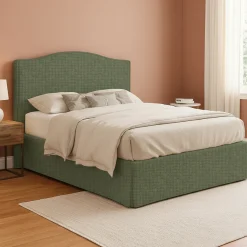 Letto Piazza e Mezza Verde Sfoderabile Contenitore, Dimensione Materasso 120x200 cm - Pogno