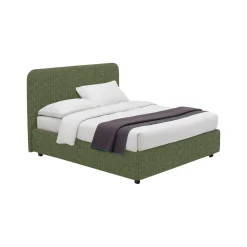 Letto Piazza e Mezza Verde Sfoderabile Contenitore, Dimensione Materasso 120x200 cm - Rezzago