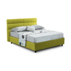 Letto Piazza e Mezza Verde Sfoderabile Contenitore, Dimensione Materasso 120x200 cm Made in Italy - Briona